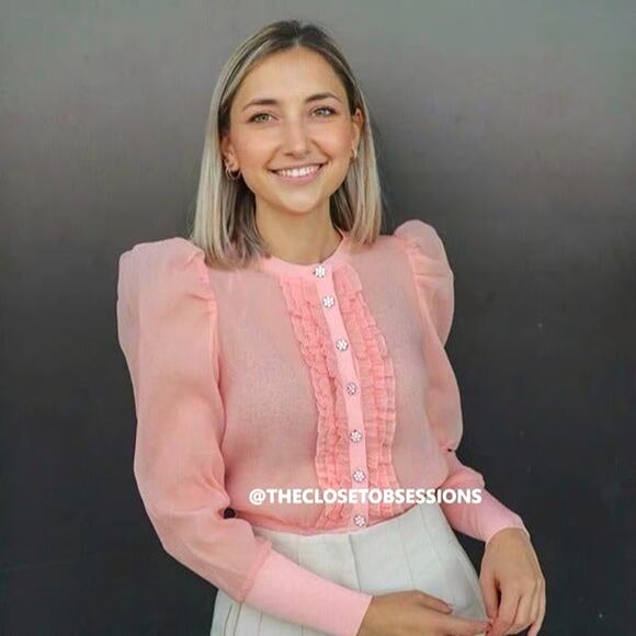 ZARA Semi-Sheer Top with Jewel Buttons NWT LAST ONE!!! - Picture 6 of 16